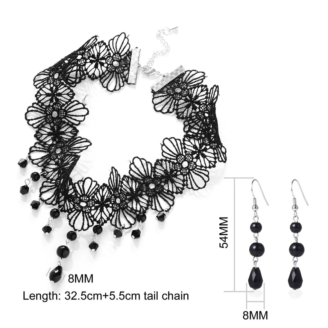 Black Crystal Choker Set - Philip Jones Jewellery