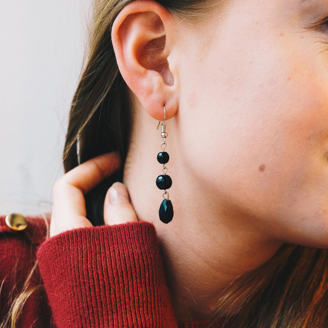 Black Crystal Choker Set - Philip Jones Jewellery