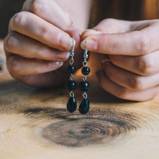 Black Crystal Choker Set - Philip Jones Jewellery