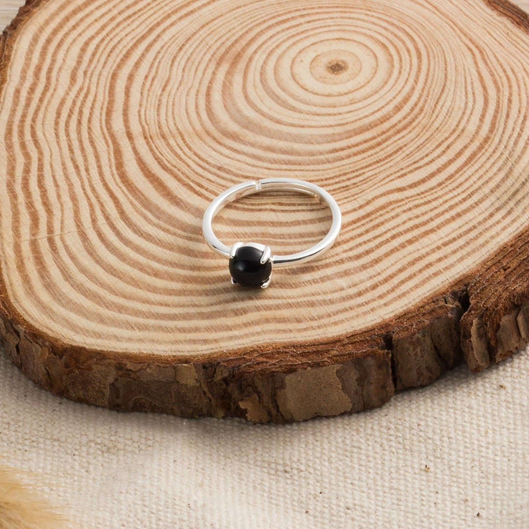 Black Onyx Adjustable Ring - Philip Jones Jewellery