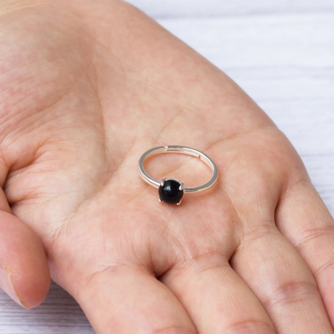 Black Onyx Adjustable Ring - Philip Jones Jewellery