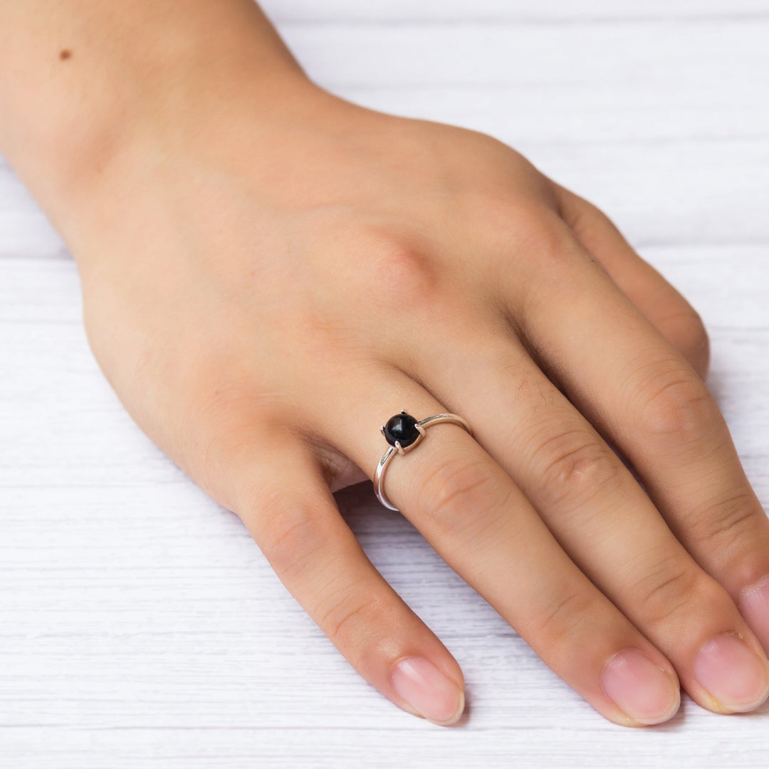 Black Onyx Adjustable Ring - Philip Jones Jewellery