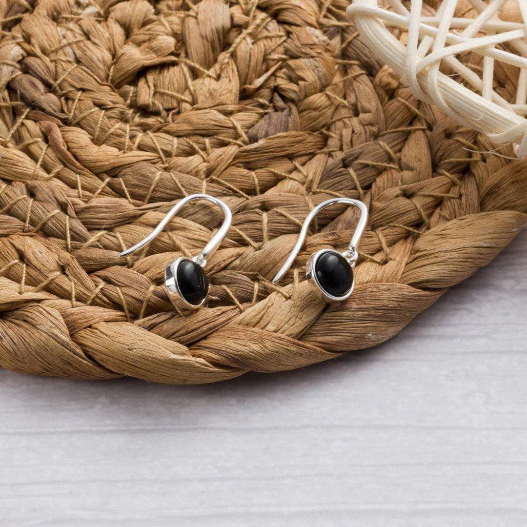Black Onyx Drop Earrings - Philip Jones Jewellery