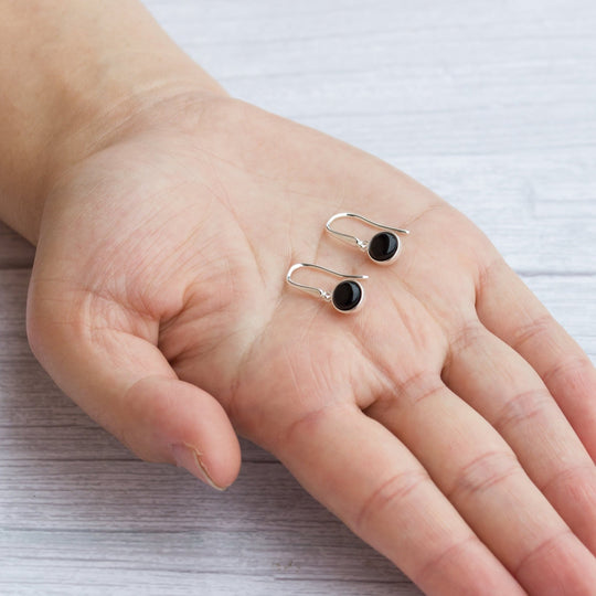Black Onyx Drop Earrings - Philip Jones Jewellery
