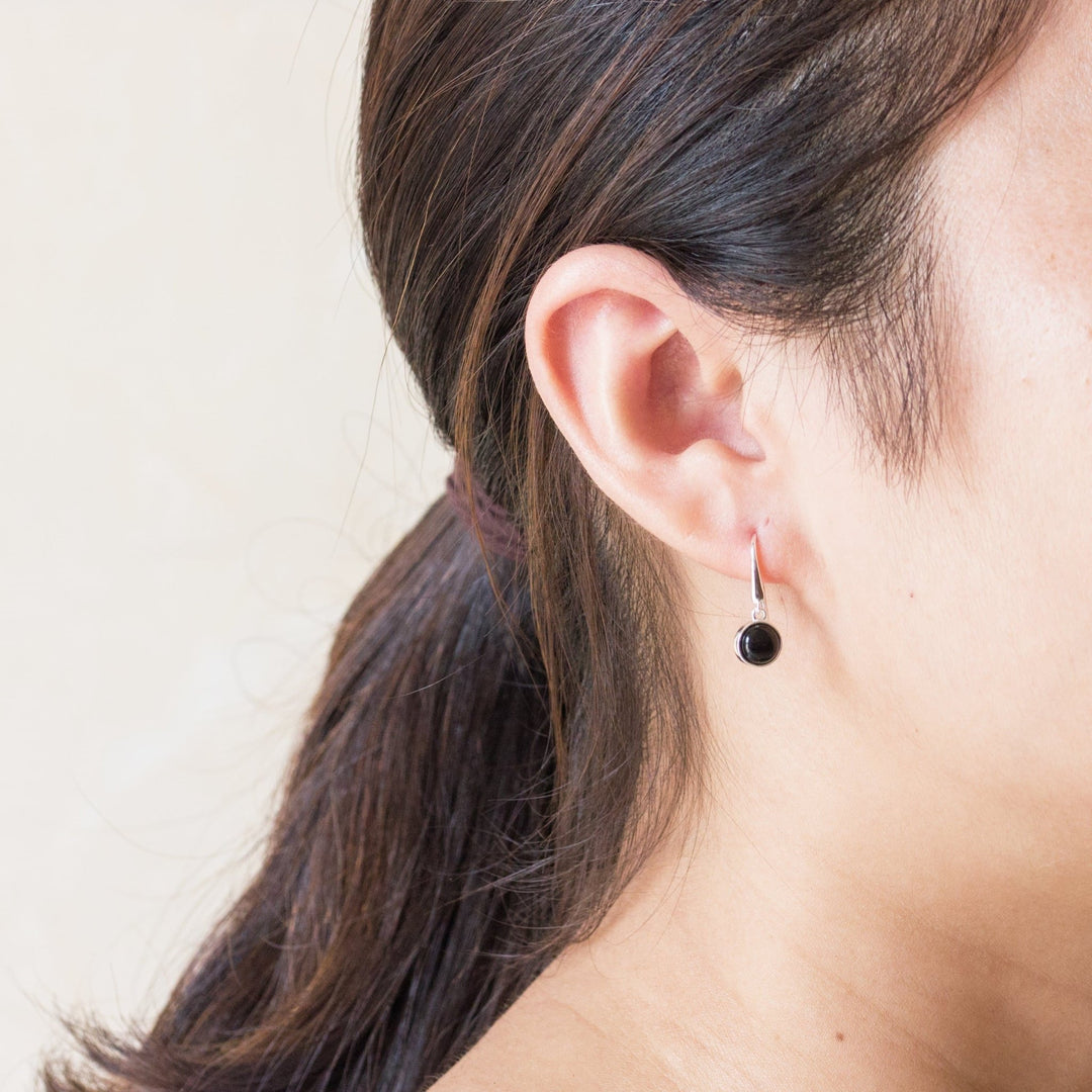 Black Onyx Drop Earrings - Philip Jones Jewellery