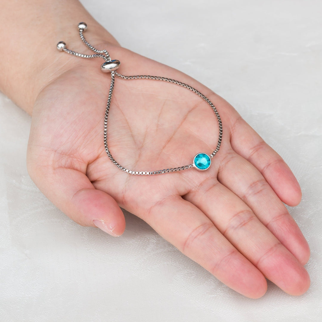 Blue Crystal Bracelet Created with Zircondia® Crystals - Philip Jones Jewellery