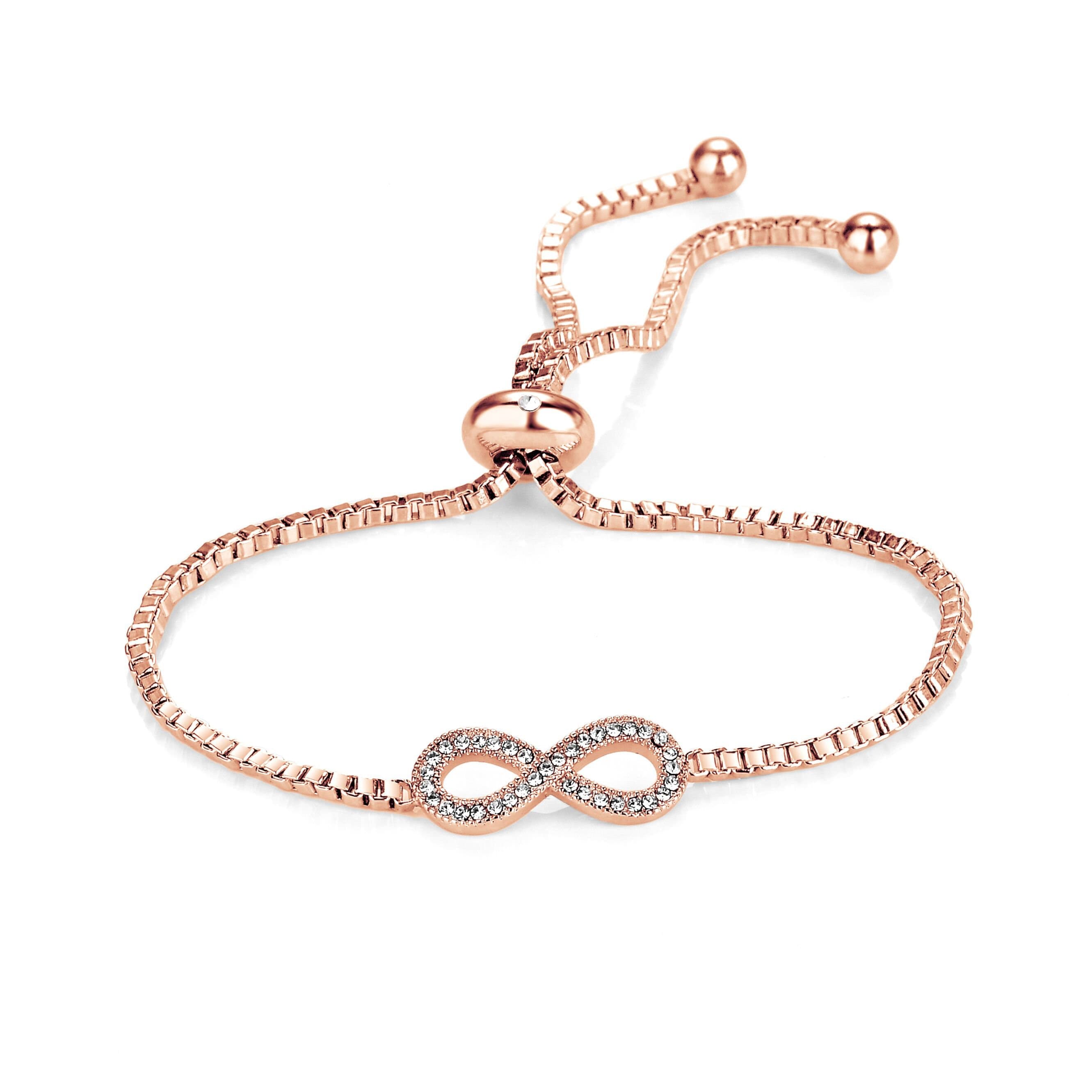 Rose Gold Plated Friendship Bracelets Created with Zircondia® Crystals