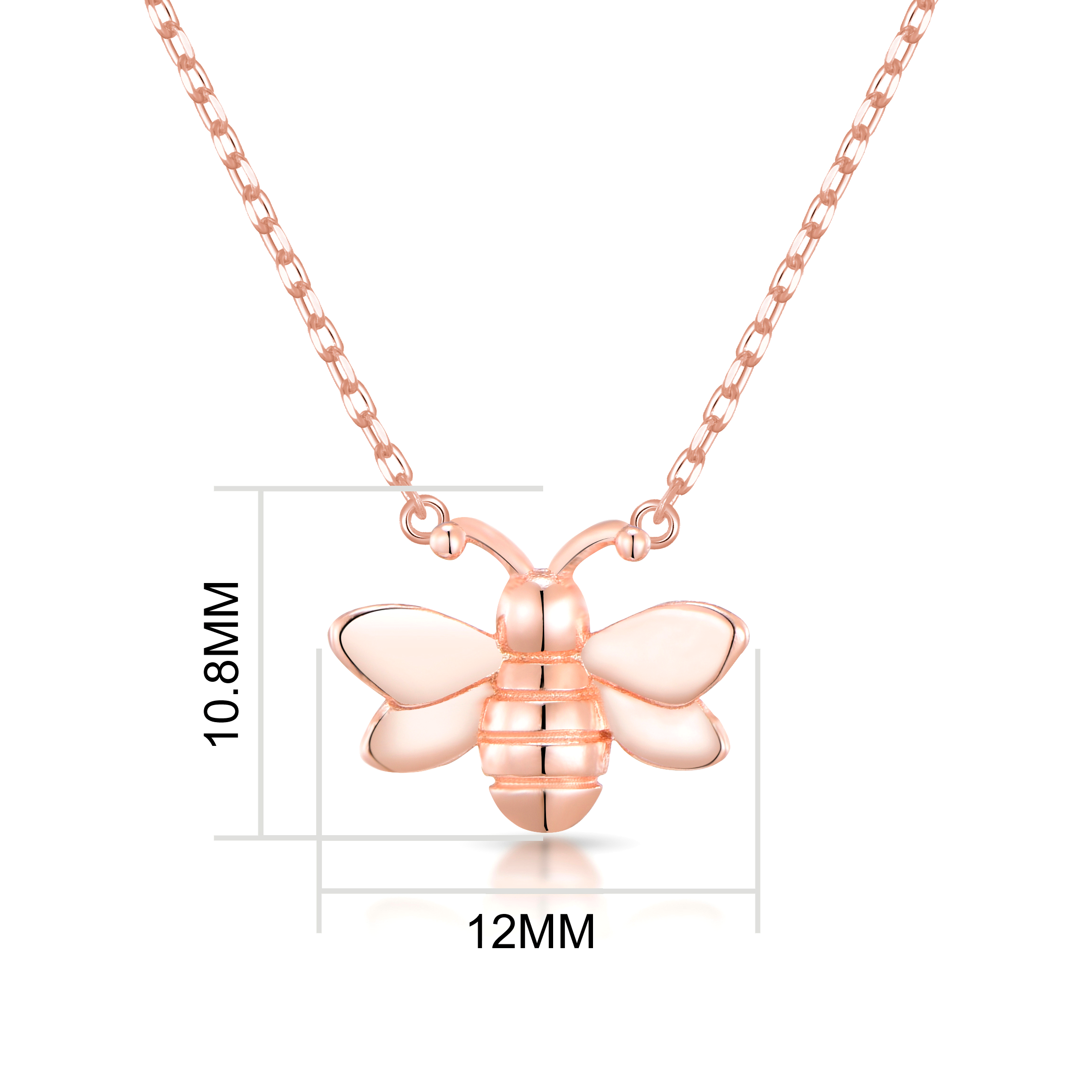 Rose Gold Plated Bumble Bee Necklace