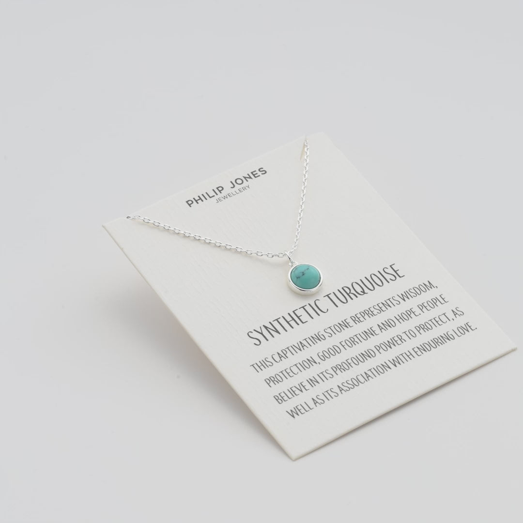 Synthetic Turquoise Necklace with Quote Card Video