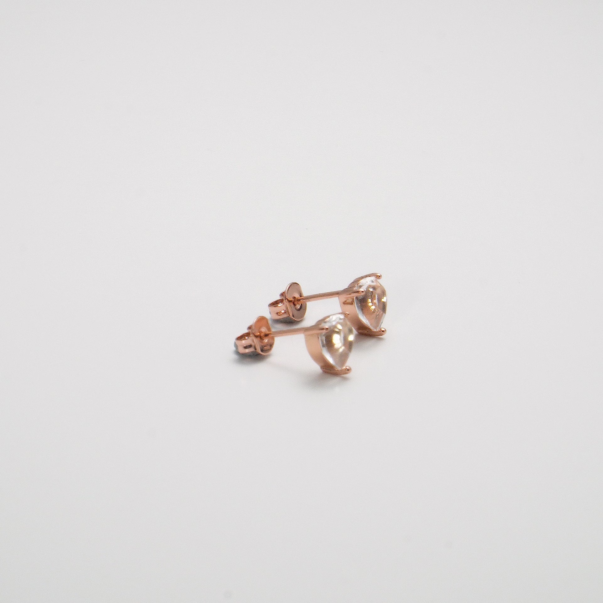 Rose Gold Plated Heart Earrings Created with Zircondia® Crystals Video