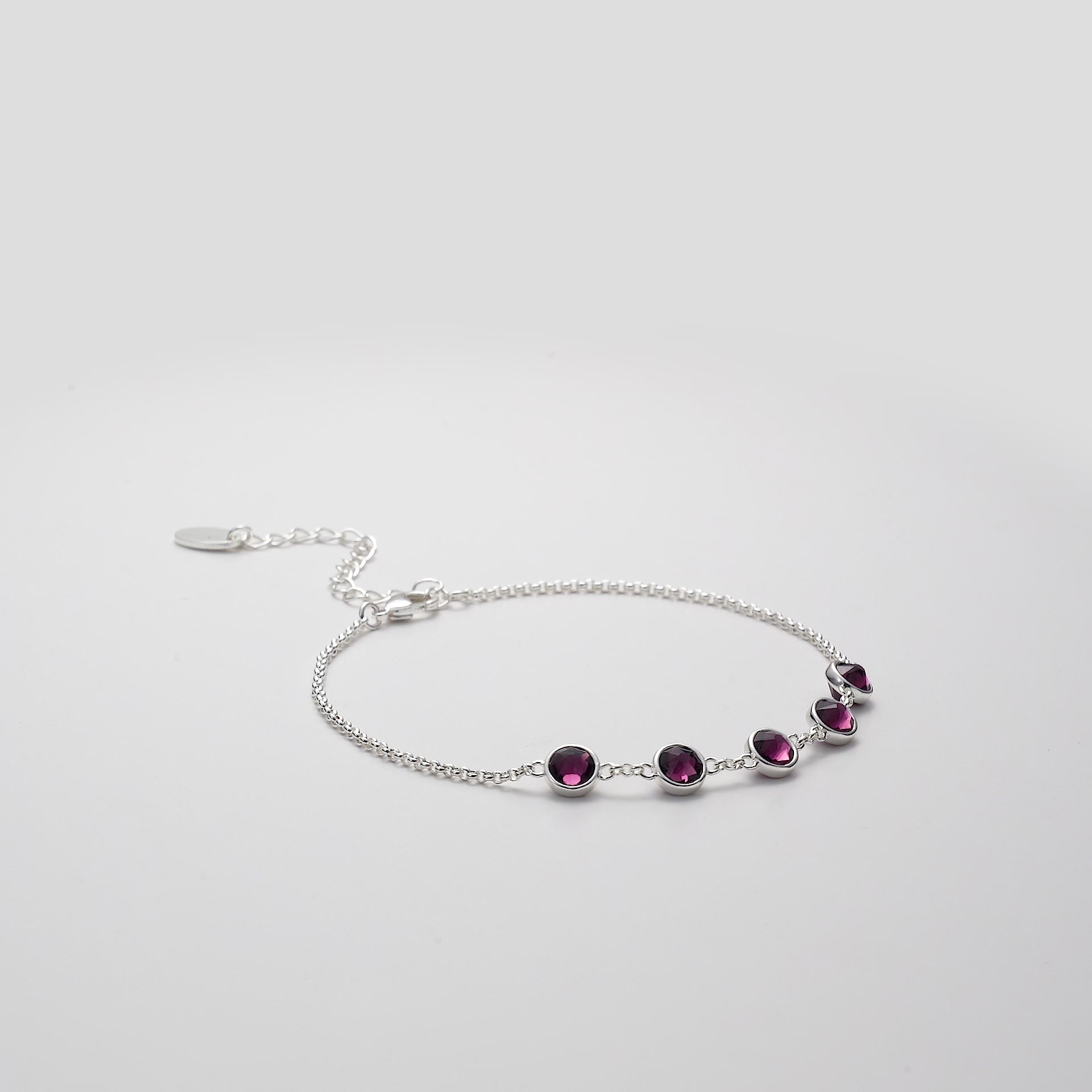 Purple Crystal Chain Bracelet Created with Zircondia® Crystals Video