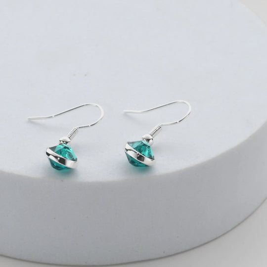 Blue Crystal Drop Earrings Created with Zircondia® Crystals Video