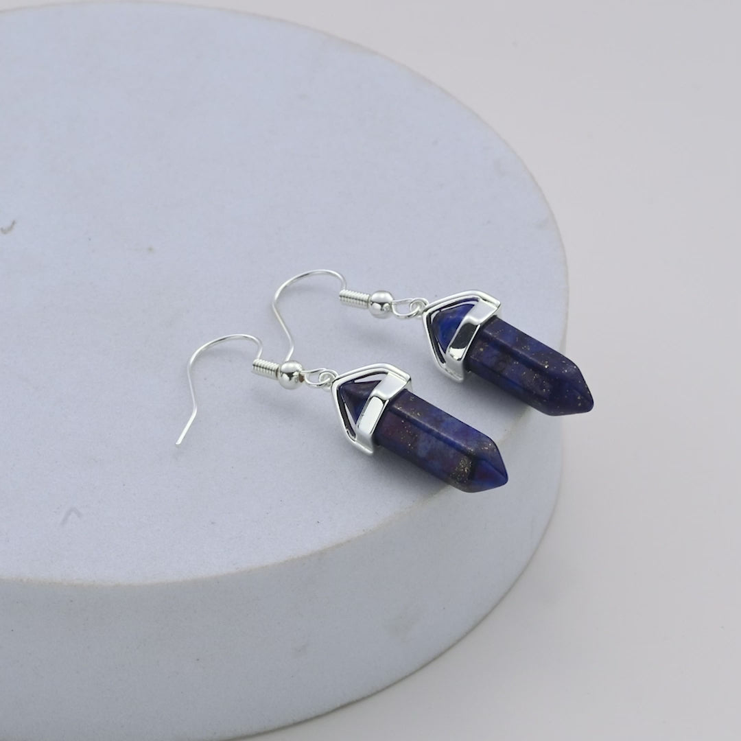 Lapis Gemstone Drop Earrings Video