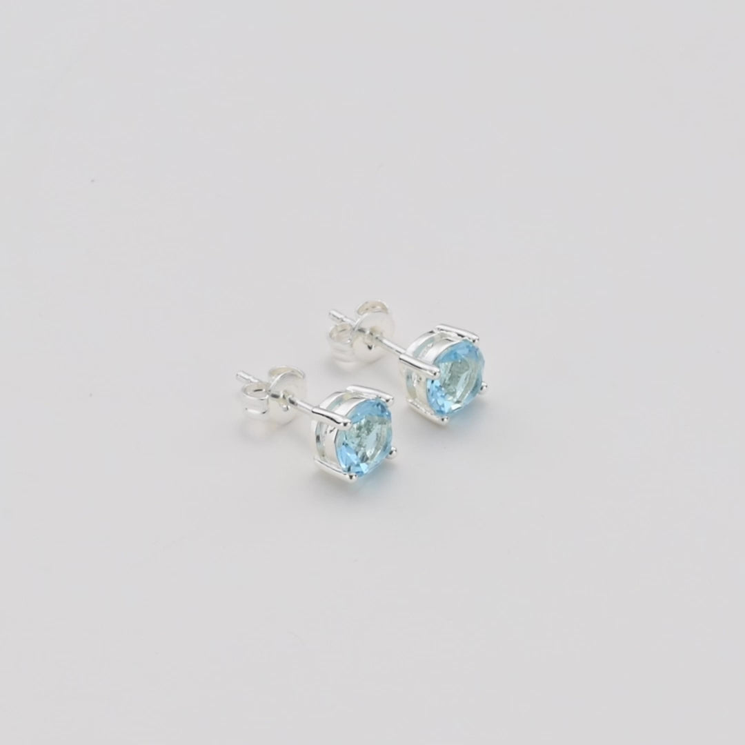 March (Aquamarine) Birthstone Earrings Created with Zircondia® Crystals Video