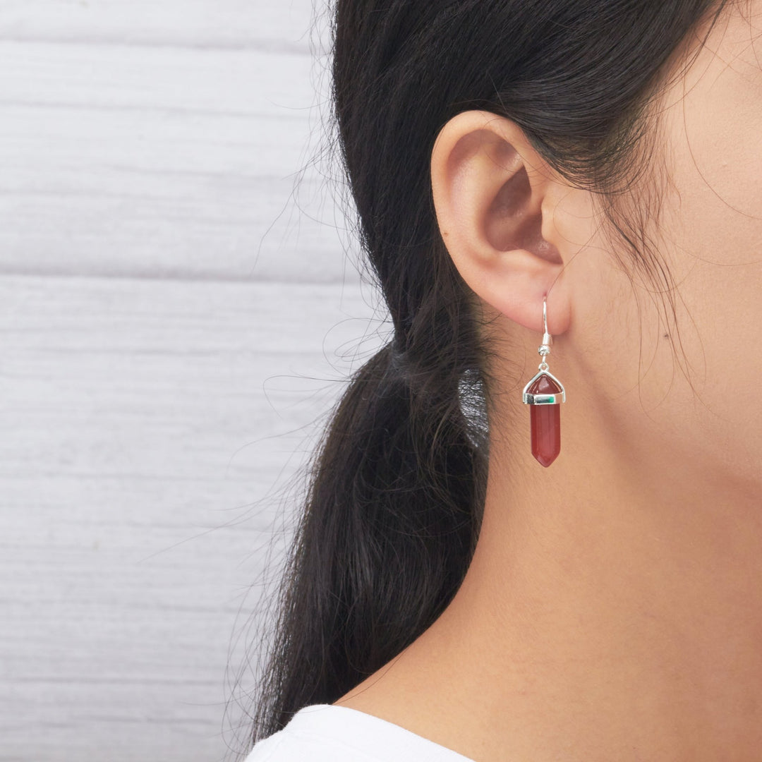 Carnelian Gemstone Drop Earrings - Philip Jones Jewellery