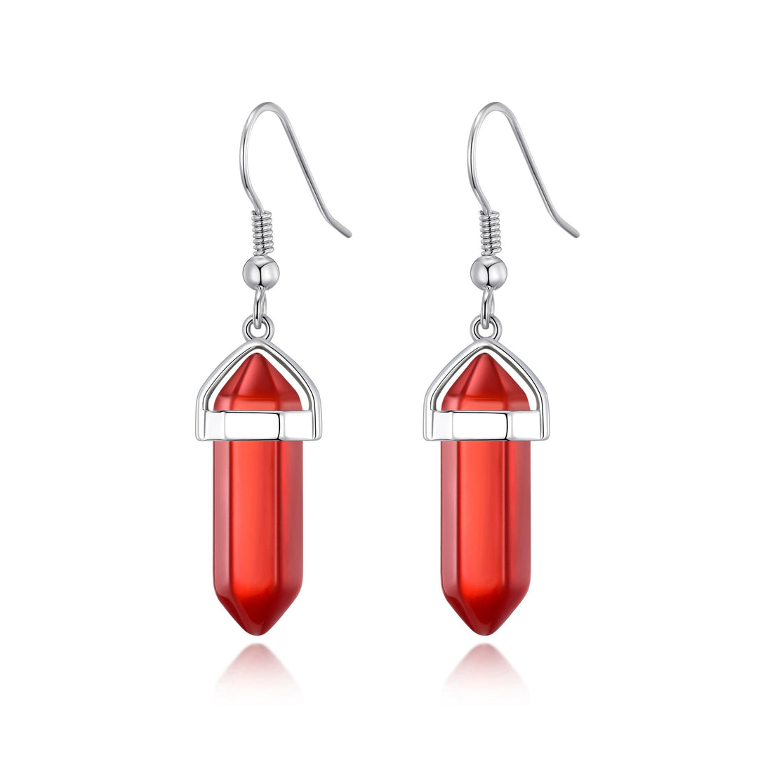 Carnelian Gemstone Drop Earrings with Quote Card - Philip Jones Jewellery