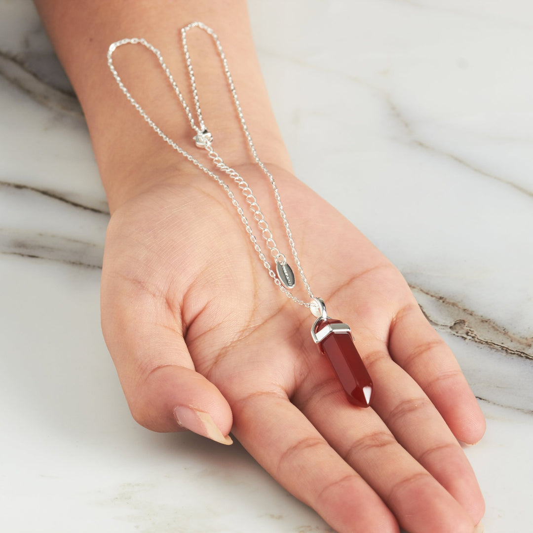 Carnelian Genuine Gemstone Necklace - Philip Jones Jewellery