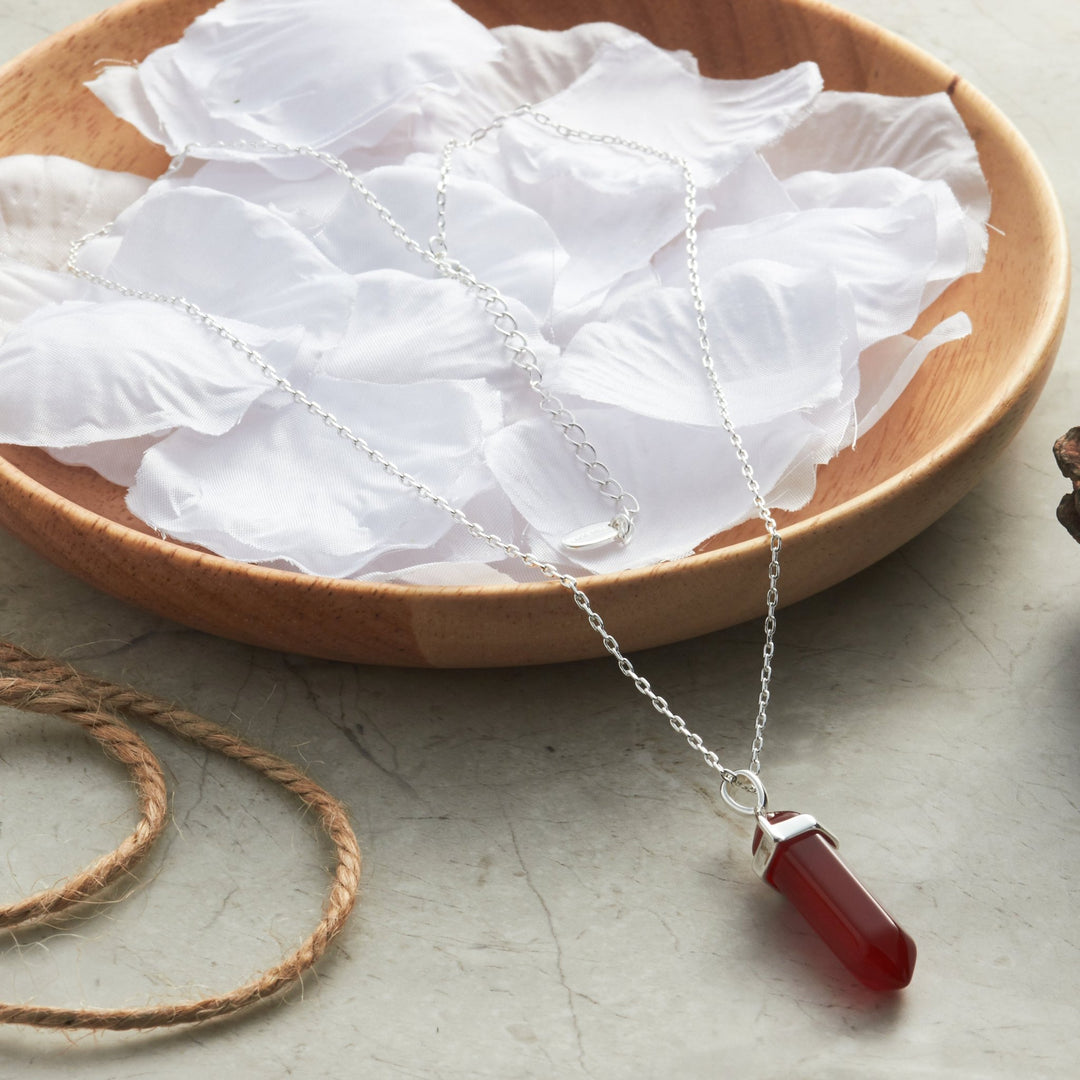 Carnelian Genuine Gemstone Necklace - Philip Jones Jewellery