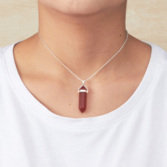 Carnelian Genuine Gemstone Necklace - Philip Jones Jewellery