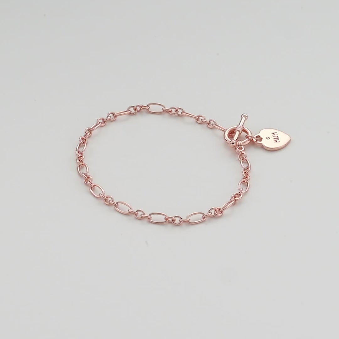 Rose Gold Plated Mum Charm Bracelet Created with Zircondia® Crystals Video