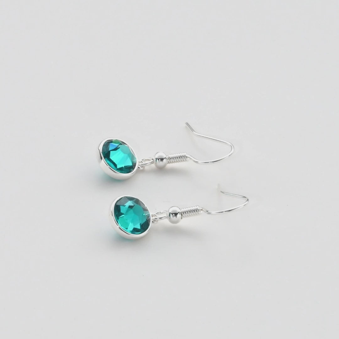 December Birthstone Drop Earrings Created with Blue Topaz Zircondia® Crystals Video