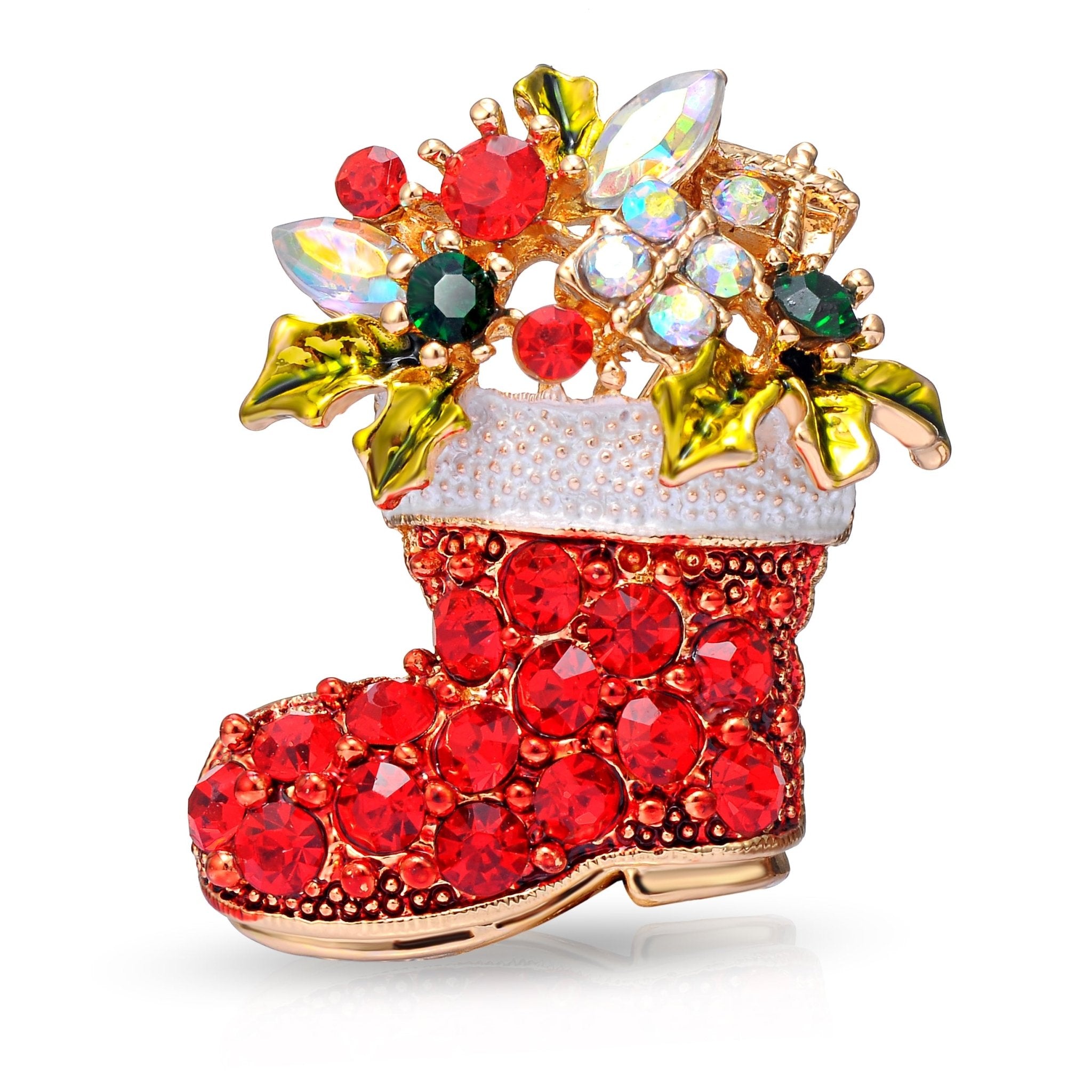 Christmas Stocking Brooch - Philip Jones Jewellery