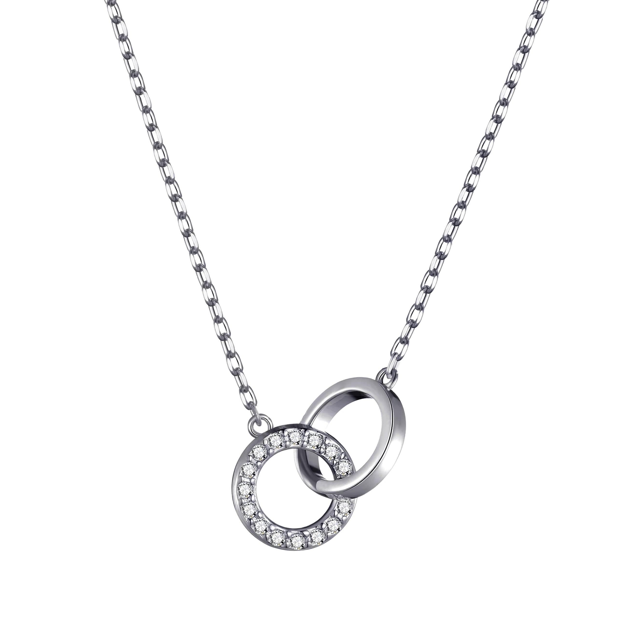 Circle Link Necklace Created with Zircondia® Crystals