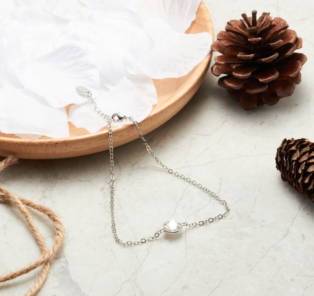 Crystal Anklet Created with Zircondia® Crystals - Philip Jones Jewellery