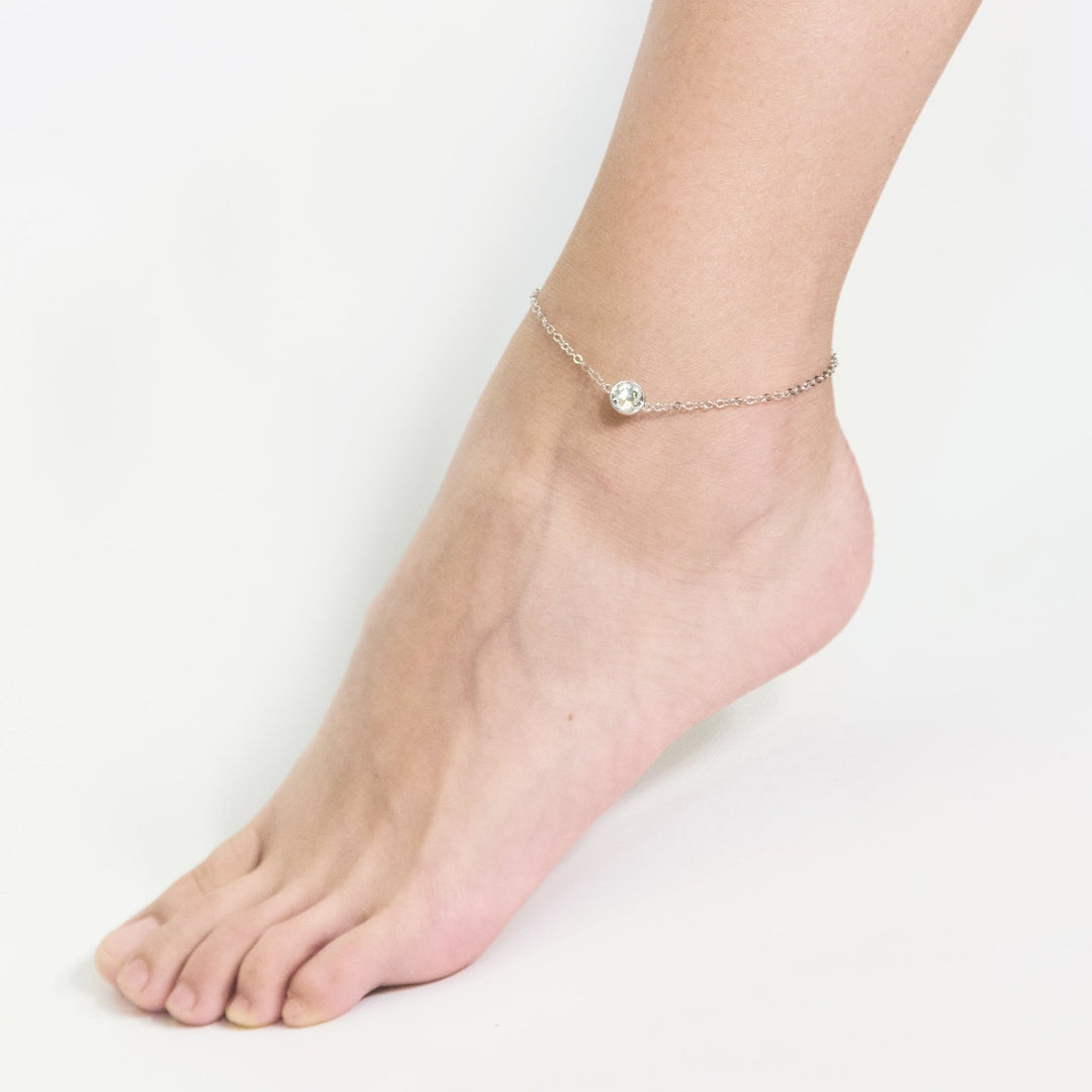 Crystal Anklet Created with Zircondia® Crystals - Philip Jones Jewellery
