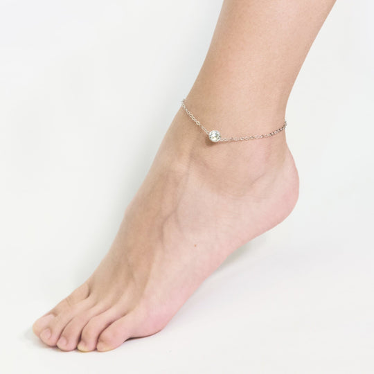 Crystal Anklet Created with Zircondia® Crystals - Philip Jones Jewellery