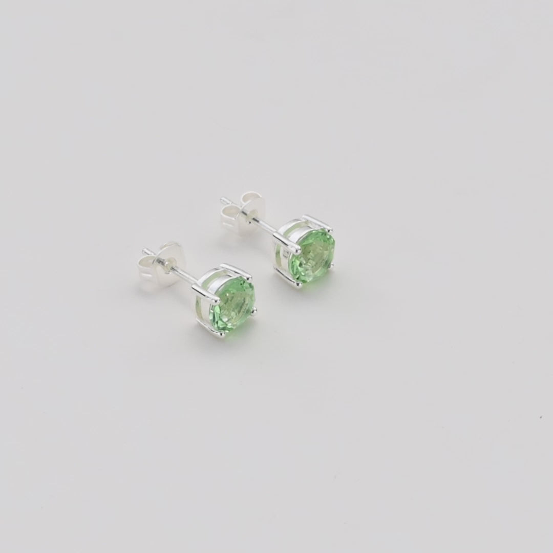 August (Peridot) Birthstone Earrings Created with Zircondia® Crystals