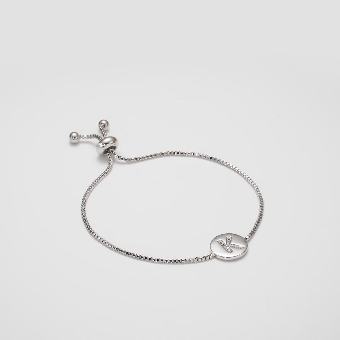 Initial Friendship Bracelet Letter K Created with Zircondia® Crystals Video
