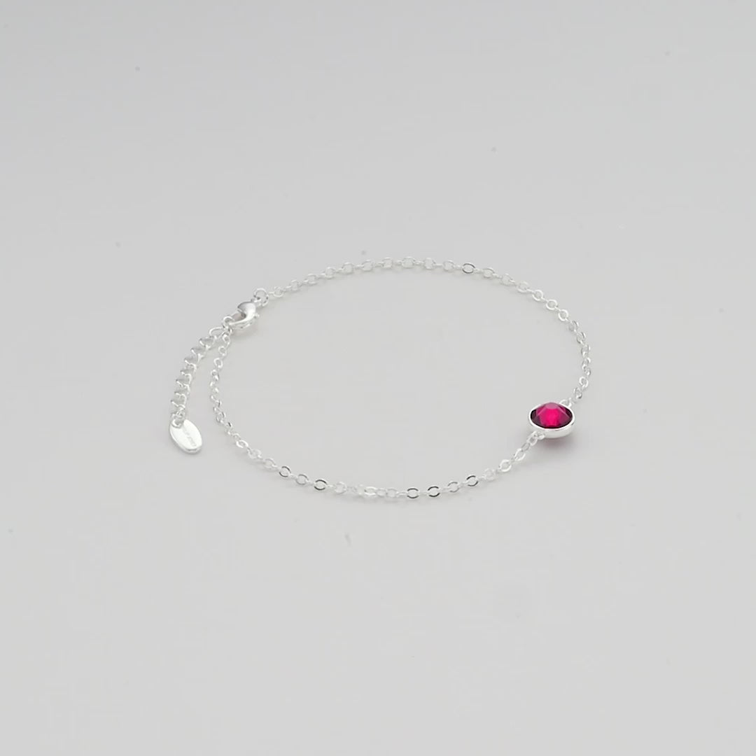 Red Crystal Anklet Created with Zircondia® Crystals Video