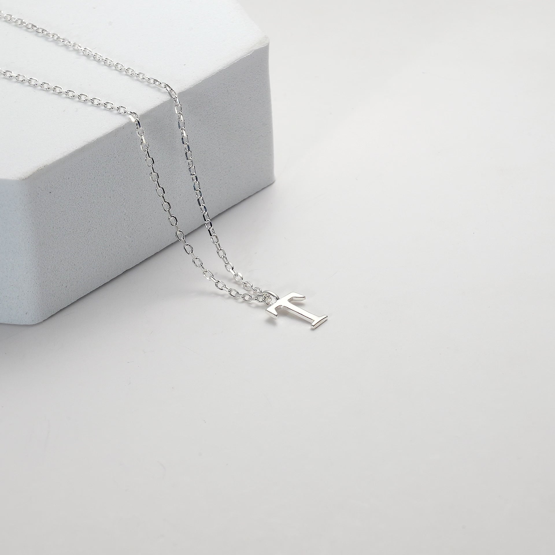 Sterling Silver Initial T Necklace Video