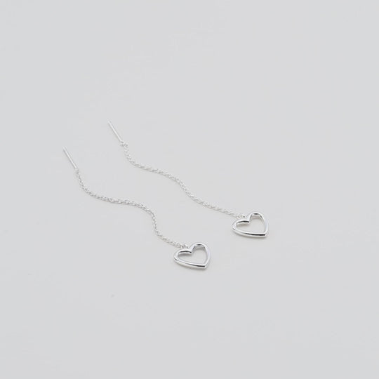 Sterling Silver Heart Thread Earrings Video