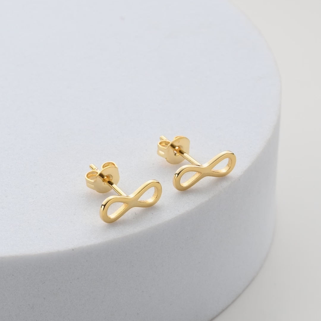 Gold Plated Infinity Stud Earrings Video