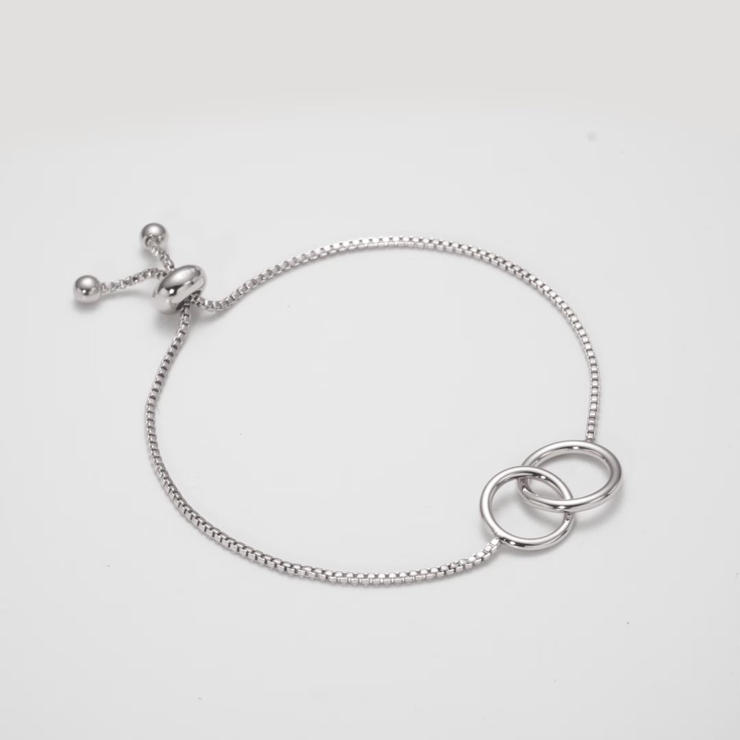 Silver Plated Link Friendship Bracelet Created with Zircondia® Crystals Video