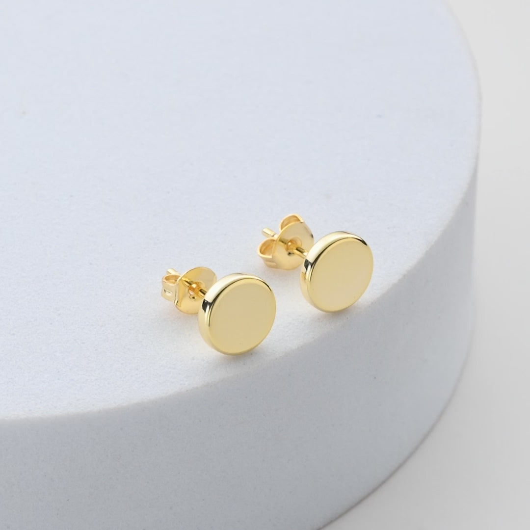 Gold Plated Round Dot Stud Earrings Video