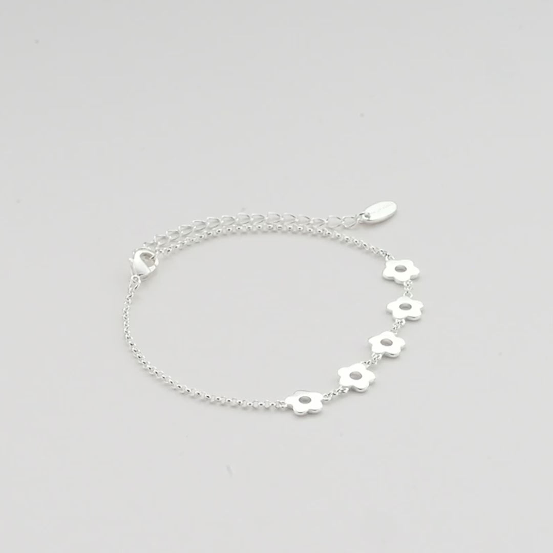 Silver Plated Flower Bracelet Video