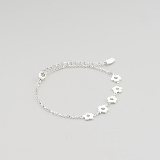 Silver Plated Flower Bracelet Video