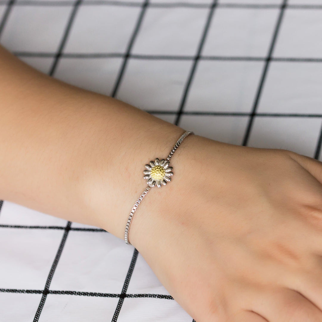 Daisy Friendship Bracelet Created with Zircondia® Crystals - Philip Jones Jewellery