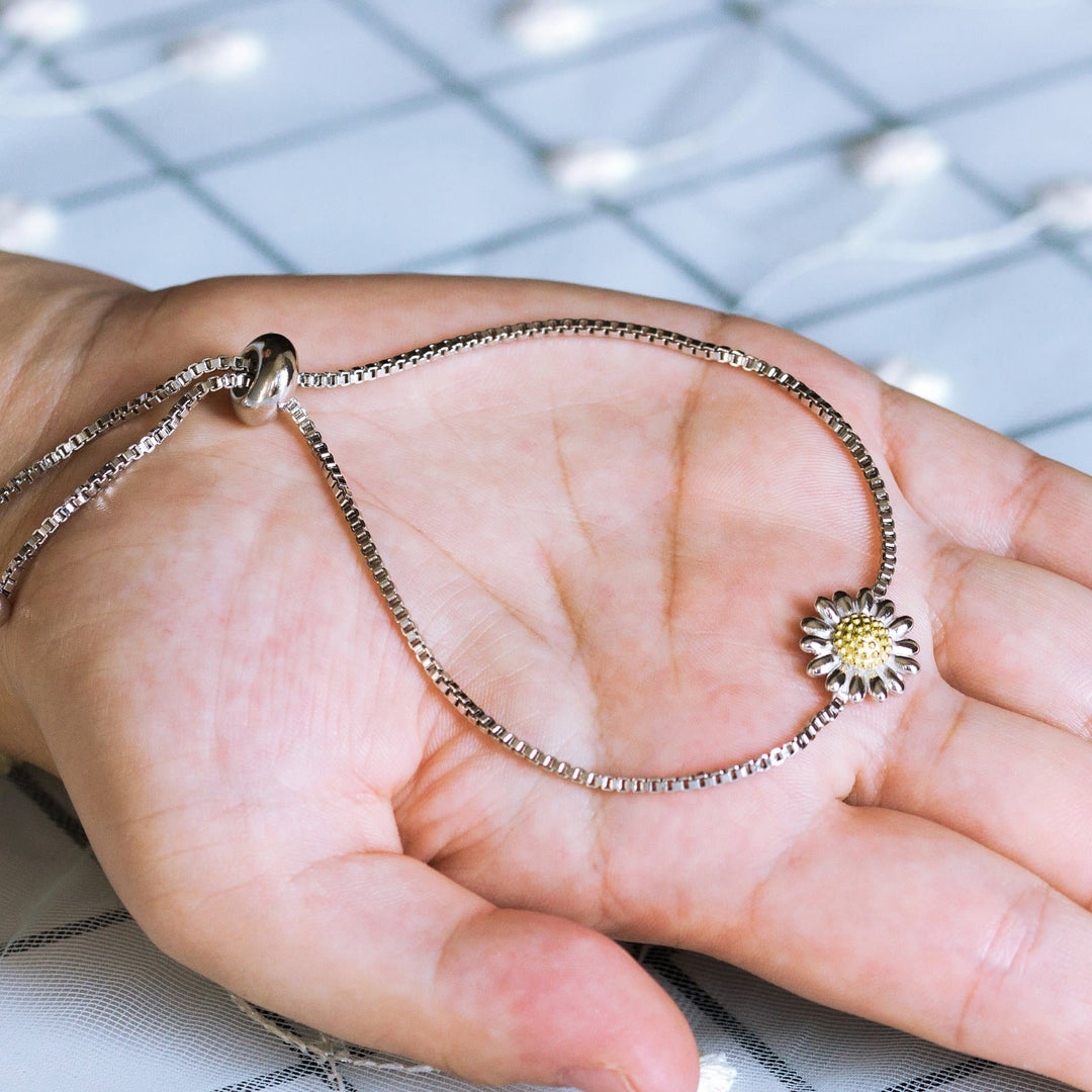 Daisy Friendship Bracelet Created with Zircondia® Crystals - Philip Jones Jewellery