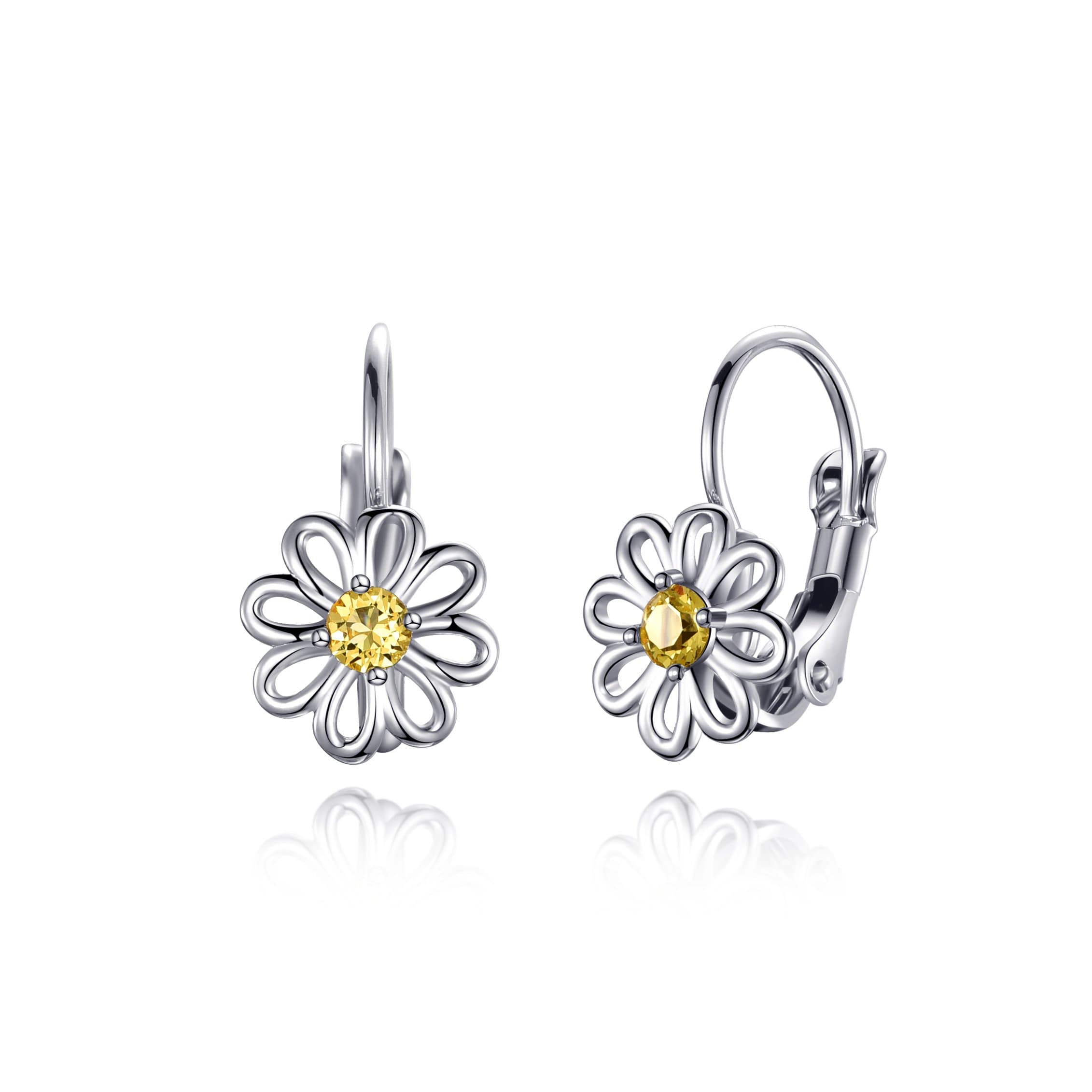 Daisy Crystal Drop Earrings Created with Zircondia® Crystals
