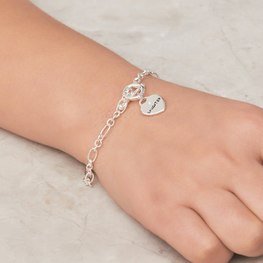 Daughter Charm Bracelet Created with Zircondia® Crystals - Philip Jones Jewellery