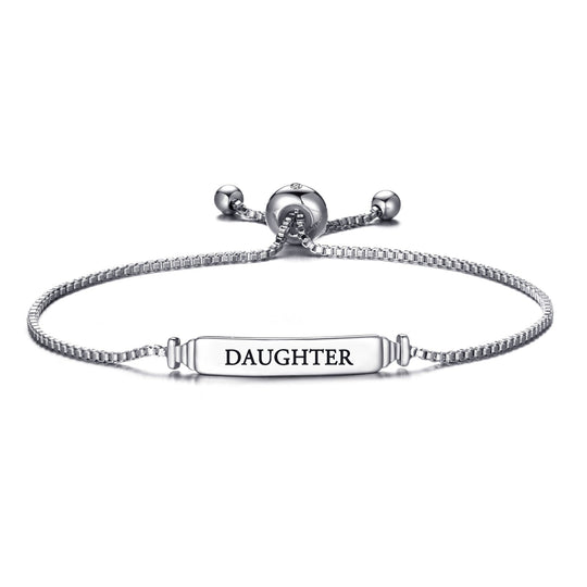 Daughter ID Friendship Bracelet Created with Zircondia® Crystals - Philip Jones Jewellery