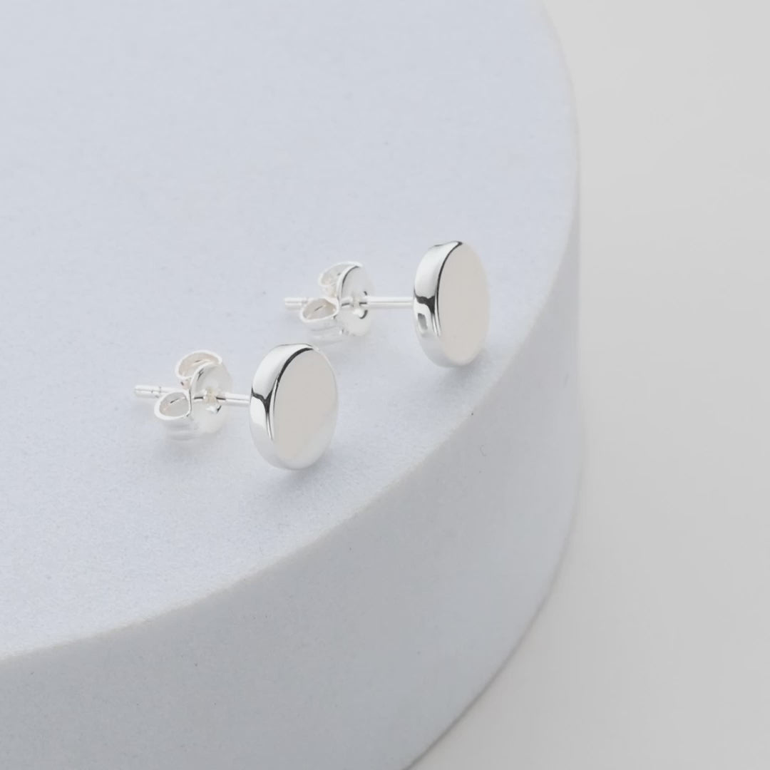 Silver Plated Round Dot Stud Earrings Video