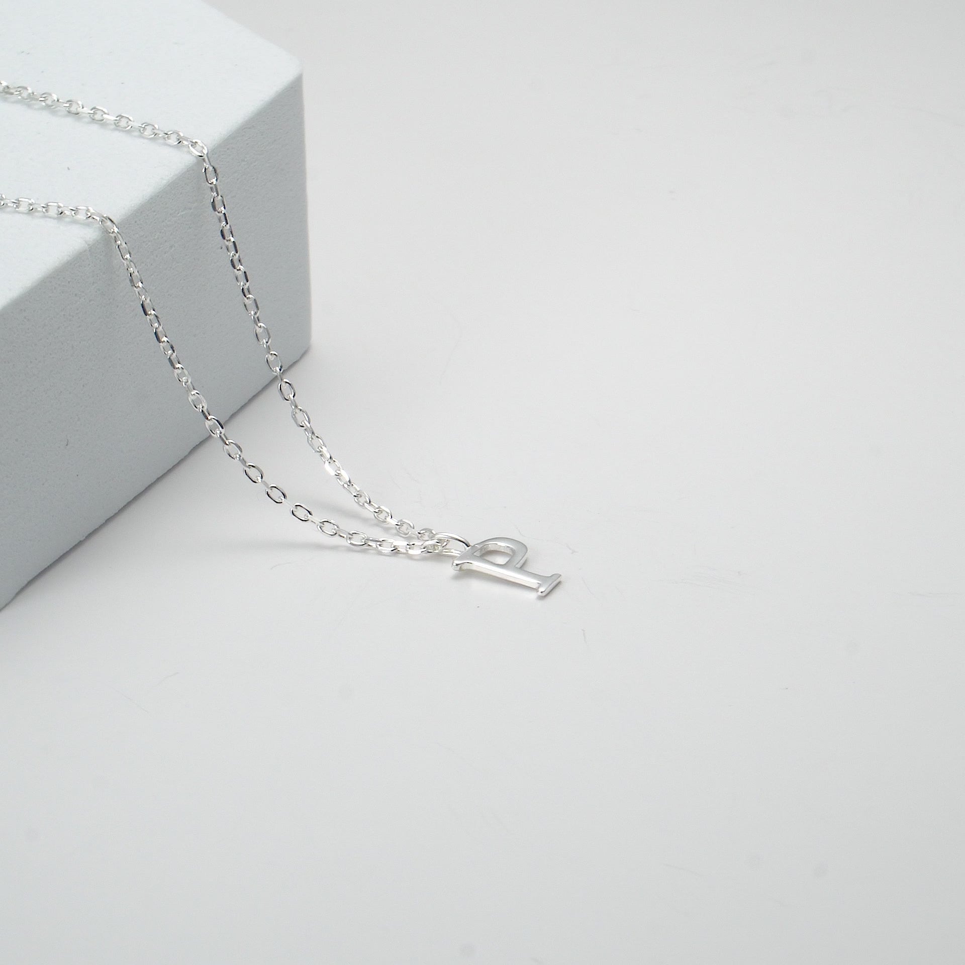 Sterling Silver Initial P Necklace Video