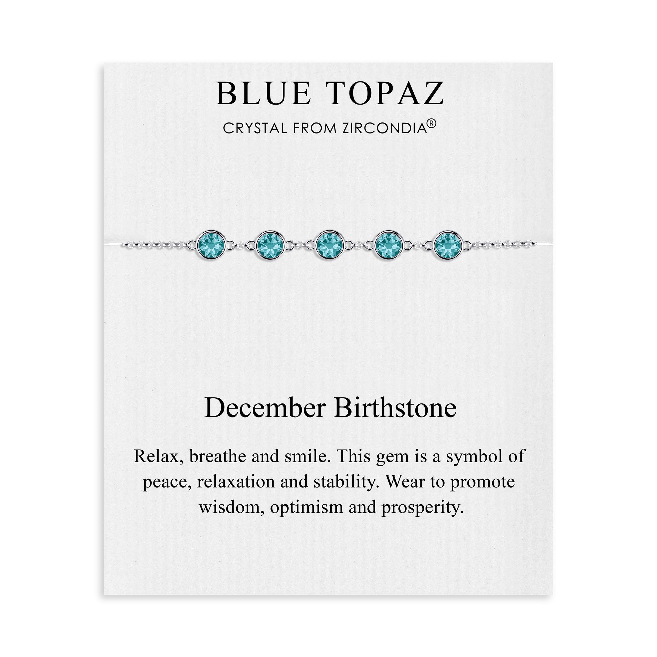 December Birthstone Bracelet Created with Blue Topaz Zircondia® Crystals by Philip Jones Jewellery
