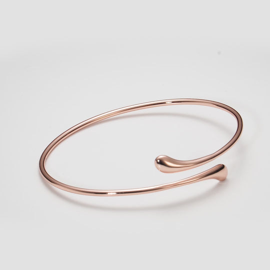 Rose Gold Plated Teardrop Bangle Video