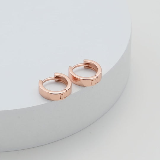 Rose Gold Plated Huggie Earrings Video